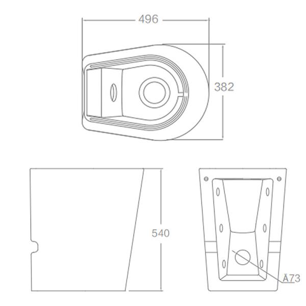 Ушат Mop Floorstanding, керамический застекленный постамент раковины промывного бака полный