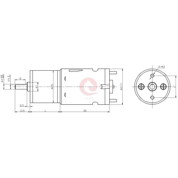 Мотор шестерни шпоры DC JQM-25RS385 12V 3000RPM 0.05KG.CM небольшой для электрического занавеса, автоматической шторки