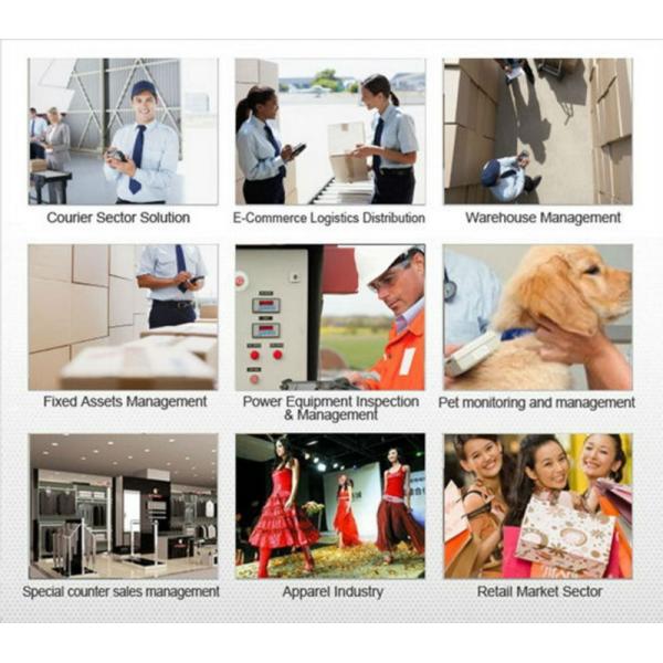 GPRS Wifi Bluetooth Handheld RFID Reader with GSM band 850 / 900 / 1800 / 1900MHz