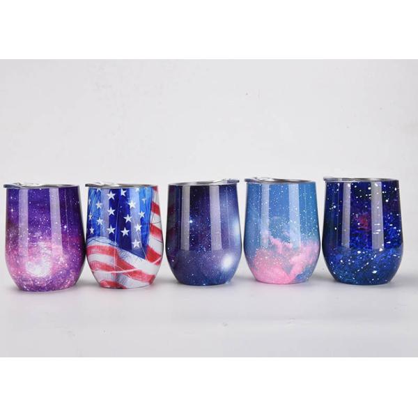 Double Layer Big Belly Stainless Steel Water Cup , 12oz Egg Shell Cup Heat Preservation