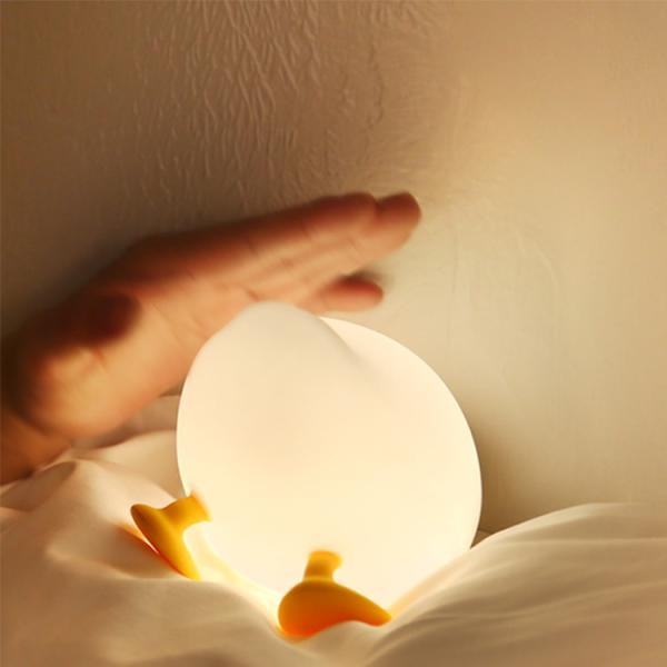 E-PURCHASING Duck Night Light Cute Animal Silicone Timing Nursery Night Light Rechargeable Table Lamp