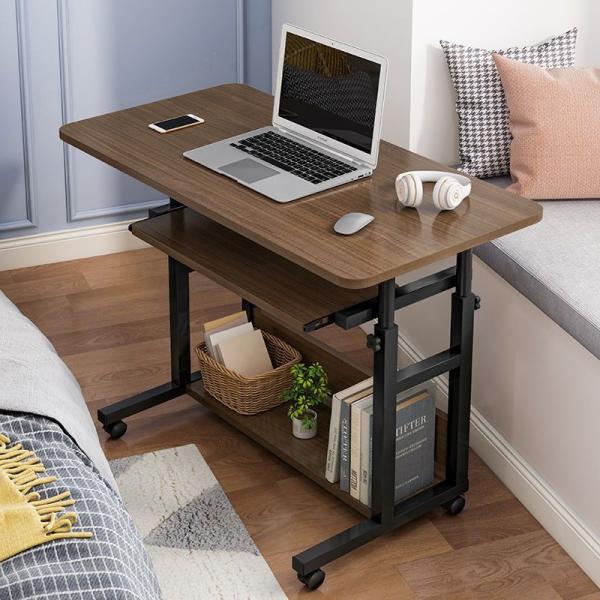 Mobile Laptop Desk with Storage Height Adjustable Sitting Standing Sofa Chair Side for Home Office Computer DNZ-19
