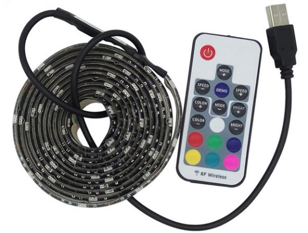 Cuttable Decorative USB TV Backlight  , Self Adhesive LED RGB Strip Kit 60LEDS / M