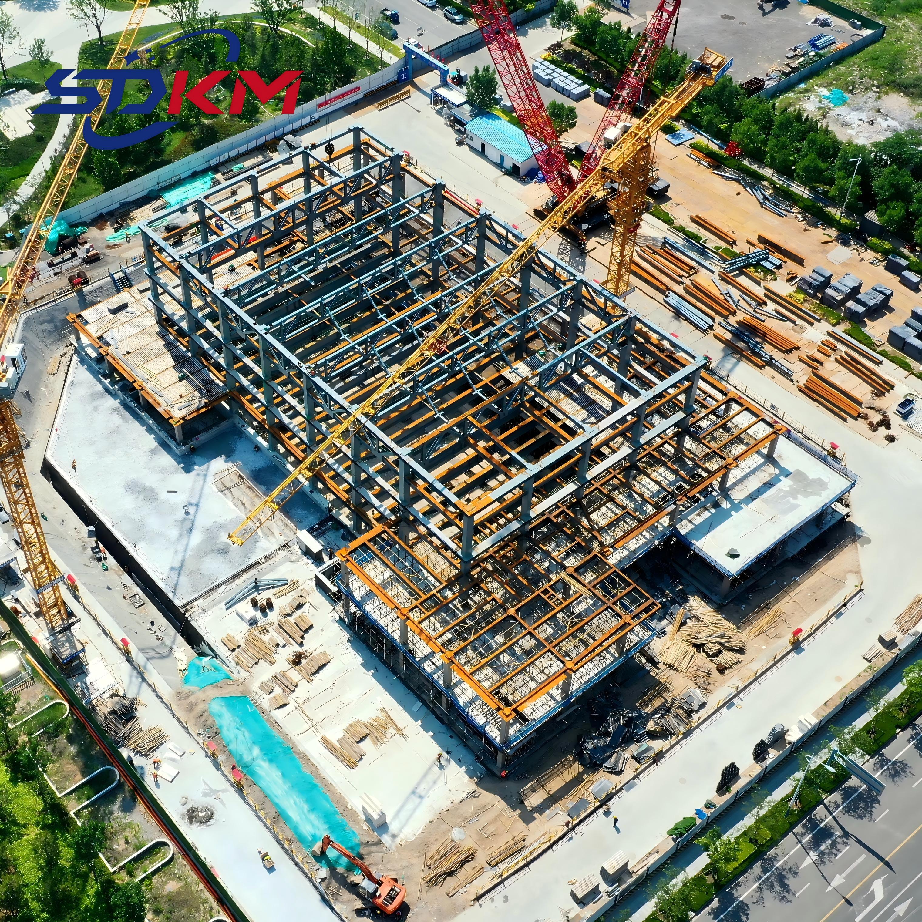 High Rise Steel Frame Commercial Building Center Customized Steel Structure Durability