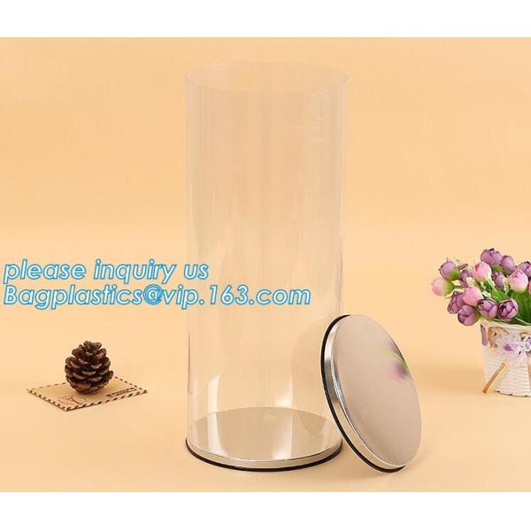 clear PVC PET can for food canning,Customized round clear paint can with tin lid,paint can with tin top & bottom and han