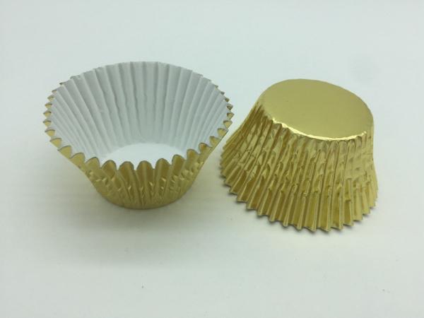 Non Stick Aluminum Baking Cups Gold Foil Cupcake Liners Mini Sized Customized Logo