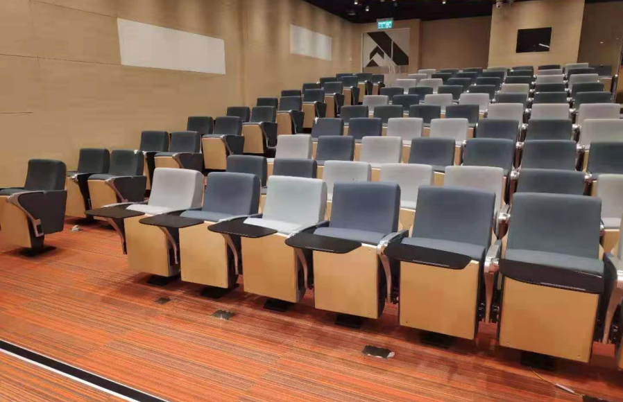 Fabric Adjustable Armrest Leather Modern Movie Theater Seats Featuring Continuous Row Linkage System For Auditoriums Cinemas