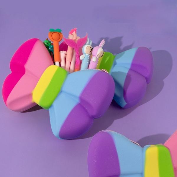 Настраиваемый без BPA Силиконовый карандаш Чехло карандаш Сумка для ребенка День рождения Рождественский подарок Макияжный пакет Кроссбоди плечевой пакет
