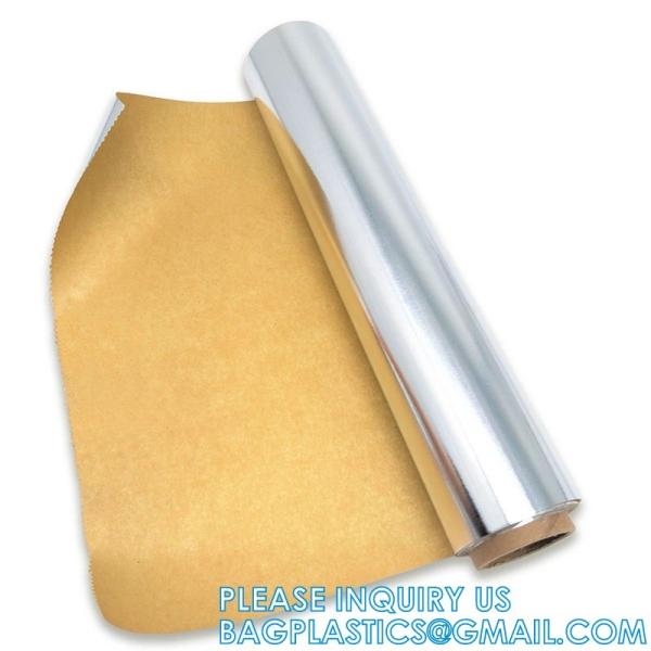 Parchment Baking Paper Lined Foil, Insulated Foil Sandwich Wrap Sheet, Aluminum parchment backed baking paper lined
