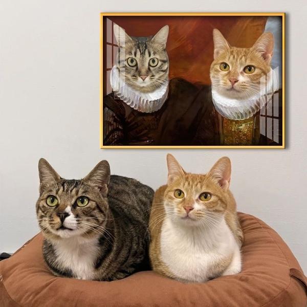 Pet Portrait Aluminum Alloy Photo Frame Customized Keepsake Souvenir for Dogs and Cats