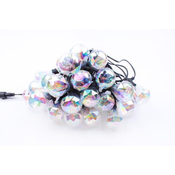 Solar Panel Powered Christmas Holiday Decoration LED Light String Shatterproof Waterproof E12 Sockets Diamond Shaped Festoon