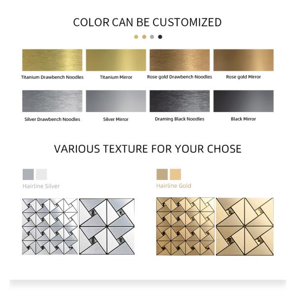 201 304 листа Backsplash плитки мозаики нержавеющей стали цвета меди волосяного покрова 6mm