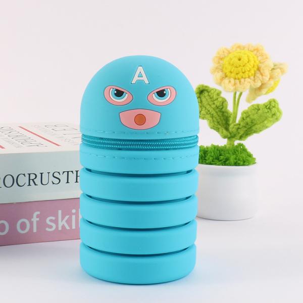Collapsible Silicone Pencil Box Easy To Clean Waterproof Stationery Supplies