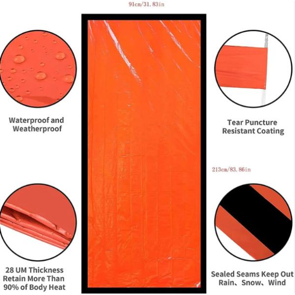 Спальный мешок для выживания на открытом воздухе спальное одеяло для экстренных случаев многоразовое использование