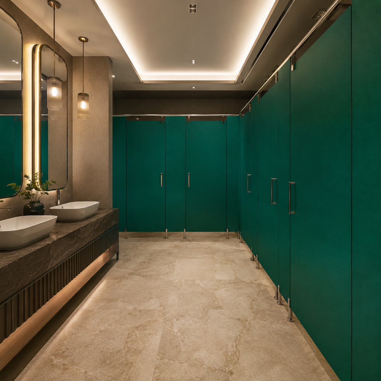 Custom HPL Compact Laminate Public Toilet Partition System