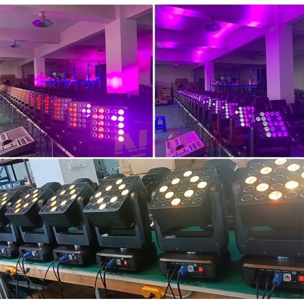 25x12W RGBW LED Matrix Moving Head Light 4in1 Pixel Wash Beam Effect