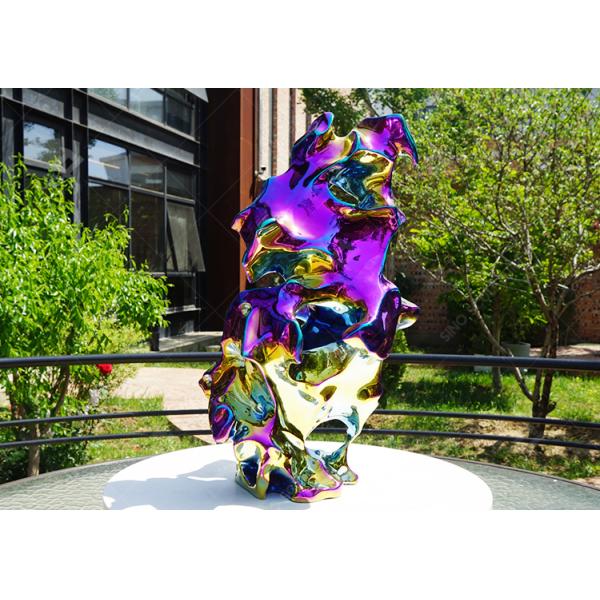 Colorful Electro Plating Contemporary Metal Sculpture For Decoration