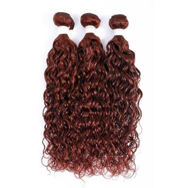 #33 Dark Auburn Water Wave Remy Human Hair Bundles Sew In Weave Bundles Brazilian Bundle Deals