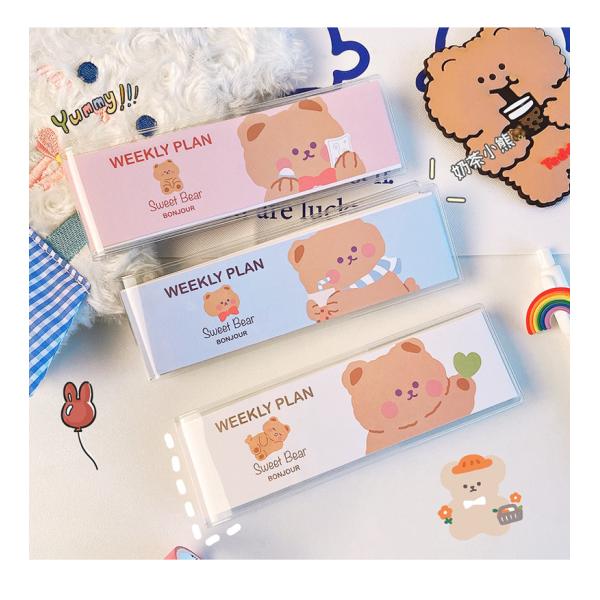 Мультфильм Медвежьей недели План Красивый портативный мини карманная книга Корейский Инс стиль Студенческий блокнот