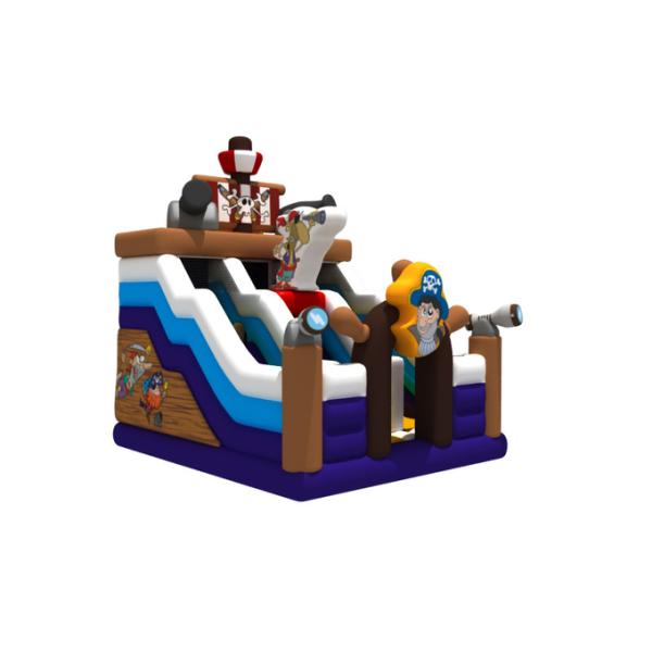 Fireproof Inflatable Bouncer Children Bounce House Pirate Theme With Slide Funny For Party