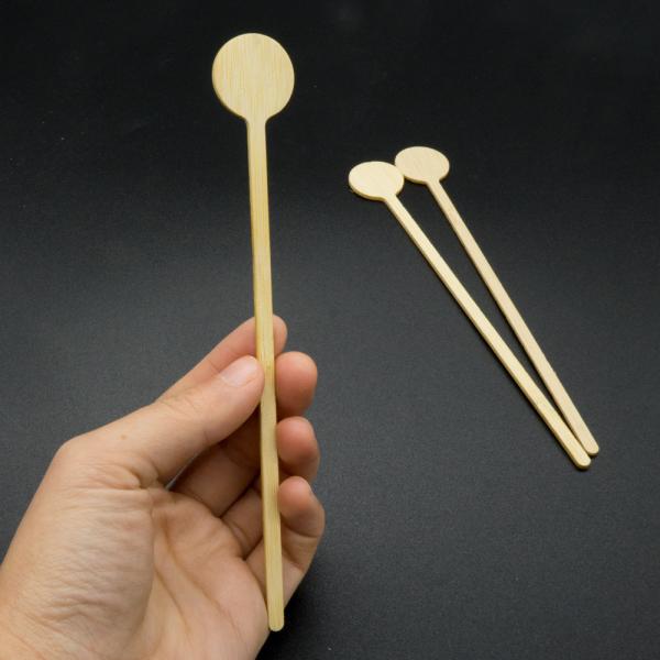 US Eco Friendly Various Size Custom Logo Disposable Bamboo Round Head Coffee Stirrer