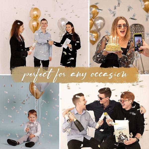 30cm Custom Logo Gold Metallic Confetti Cannon for Celebrations and Special Occasions
