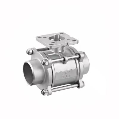 1/2 To 4 Inch 3 Piece Butt Welded Stainless Steel Ball Valve 1000WOG