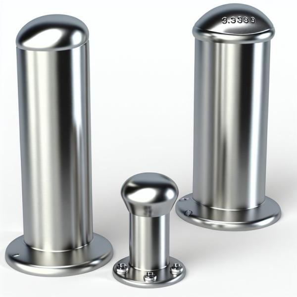 Bollards manuels en acier inoxydable, revêtus en poudre d'une épaisseur de paroi de 3 mm