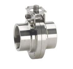 Stainless Steel Butterfly Valve with threaded Butt Welded DIN 11851 Ends CLAMP