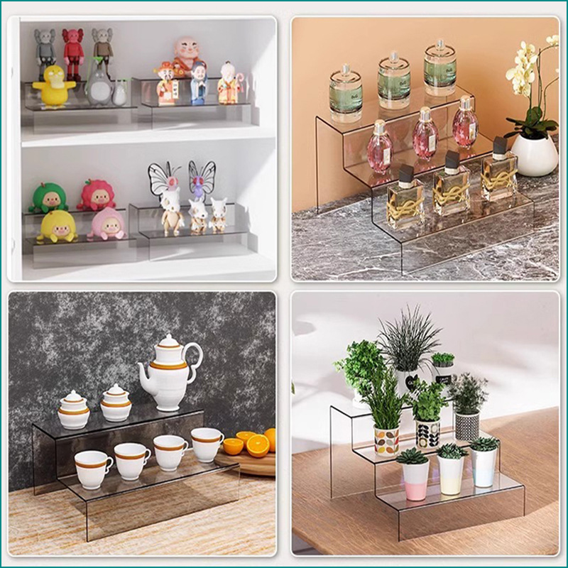 Acrylic Stepped Display Stand Transparent Live Display Stand Multi-layer Hand Standing Brand Step Storage Rack
