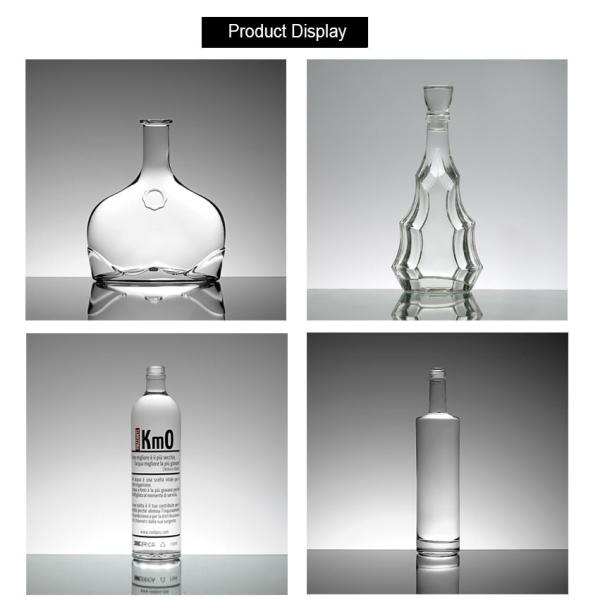 Customizable Logo Printing Slim Tall Round Glass Vodka Liquor Bottles with Cork Seal