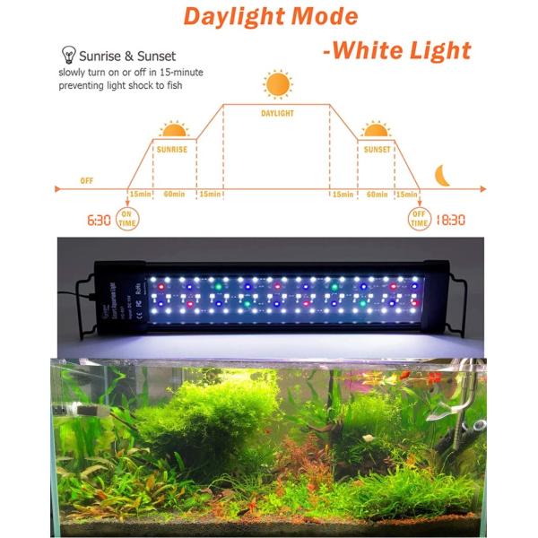 Automatic Switch 7 Colors 36 Inches  Rgb Aquarium Light