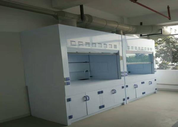School Science Lab Fume Hood 8-10mm Benchtops Seamless Welding Cabinet for pp fume hood