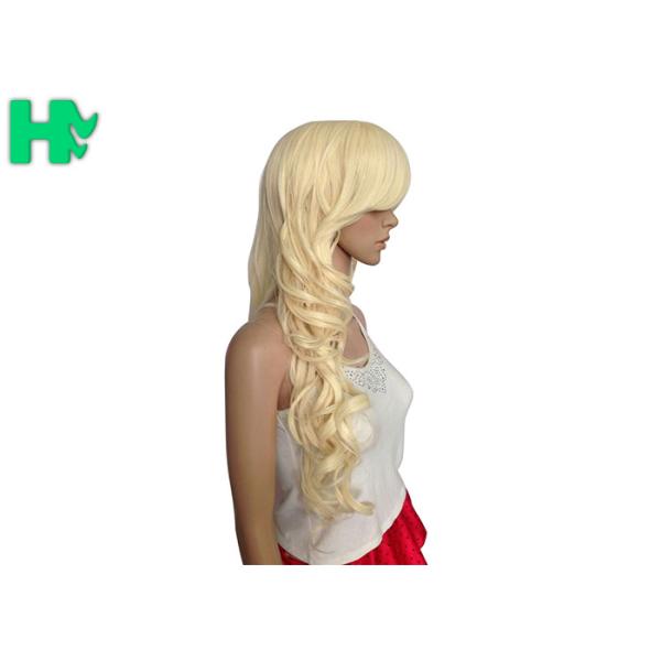 Natural Curly Long Synthetic Wigs Heat Resistant Fiber Tangle Free