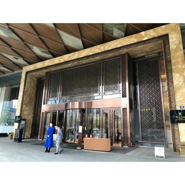 Screen Texture Stainless Steel Hotel Furniture Lobby Living Room Custom Folding Room Divider