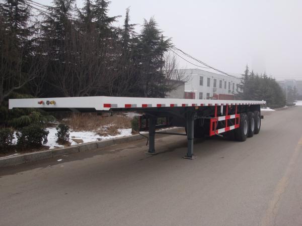 3 Axle Flatbed / Platform Semi Trailer for 20 FT/40FT/45FT Container Cargo Transport