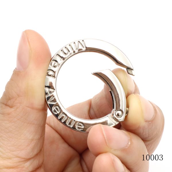 26mm Nickel Round Flat Spring O Ring Carabiner for HandBags Accessories