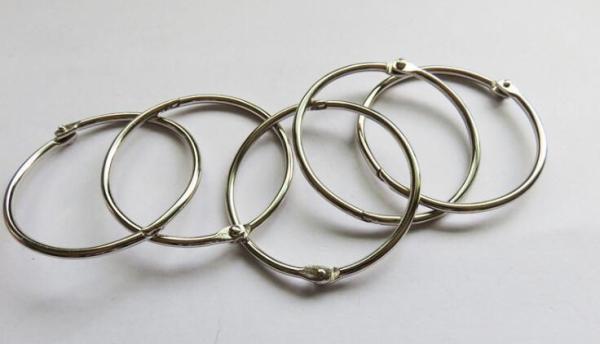 Silver Nickel Finish 25mm(1) Metal Loose Leaf Ring Book Binding Ring Hinged Snap Ring
