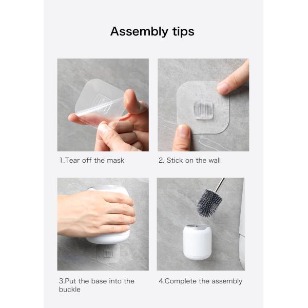 Щетка и держатель чистки туалета силикона Bathroom устойчивая установили универсальный