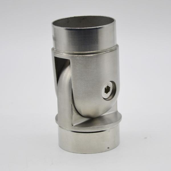 Stainless steel adjustabel tube connector 90 degree, material SS304, finishing satin or mirror, for tube 50.8mm