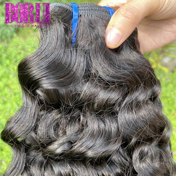 Peruvian Human Hair Bundles , Peruvian Water Wave Hair Customized Style