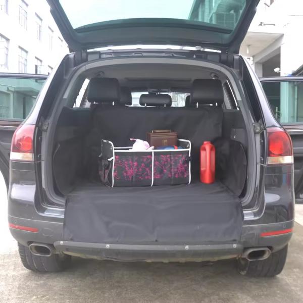 Customized Dog Back Seat Covers Durable Pet Car Seat Covers With Leash Folding Feeding Bowl