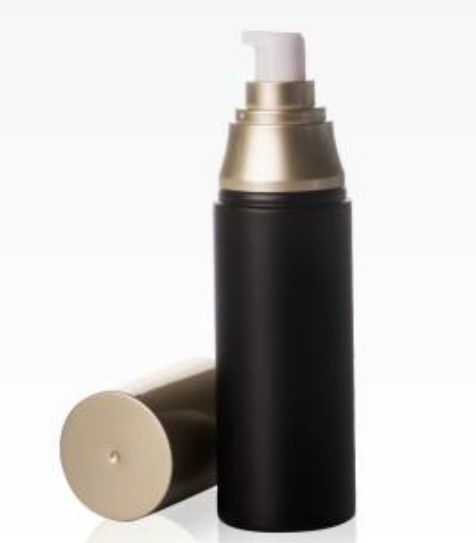 Face Cleansing Water PET Cosmetic Bottles 100ml Cylindrical Shape With Gold Lotion Pump Cap Printing