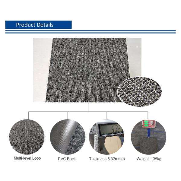 Commercial Industrial Flooring Carpets with PVC Backing and 100% Nylon Construction