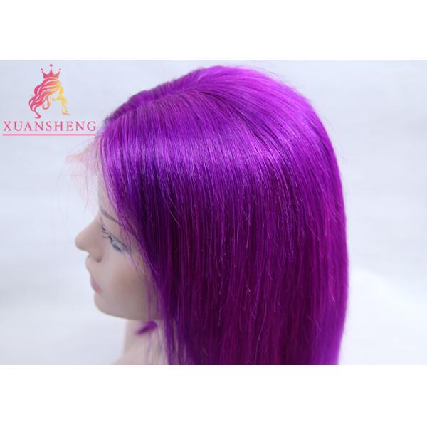 Popular Cuticle Aligned Purple Human Hair Lace Front Wig 12-26 Inch