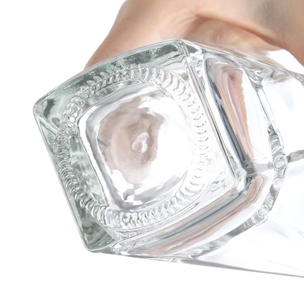Garrafa de vidro de 300 ml a 1000 ml com material branco cristalino e colarinho de alumínio e plástico