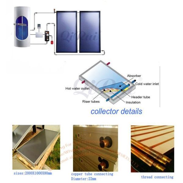 100L-2000L Flat Plate Panel Solar Hot Water Heater