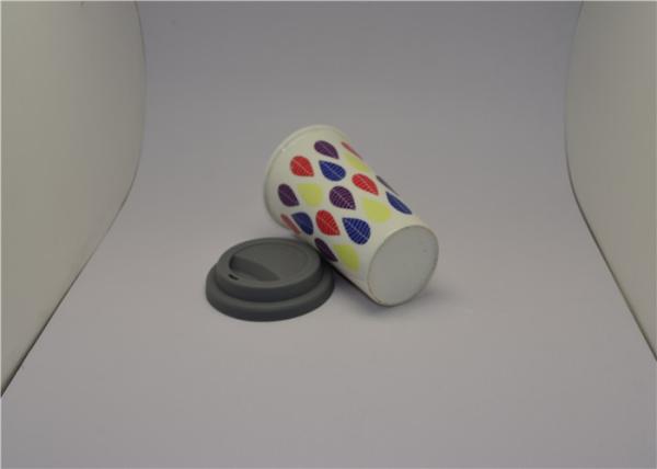 Food Grade Double Wall Plastic Cup 450ml , V shape Double Walled Travel Mug