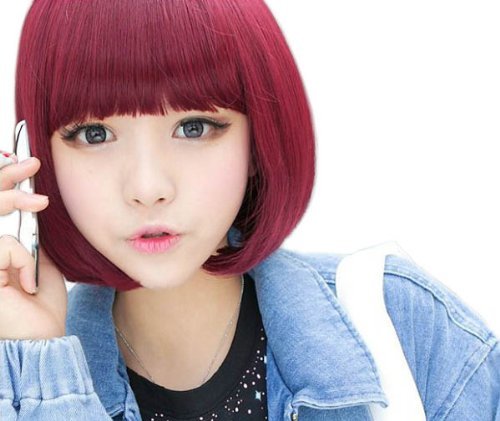 Short Straight Bangs Synthetic Hair Bob Wig