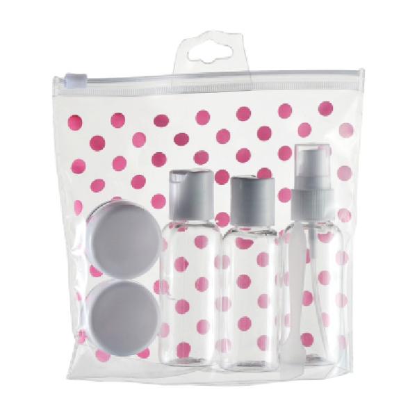 7pcs PET Bottle PP Cap PS Jar PUMP SPRAYER Travel Kits for Airline Metamorphosing